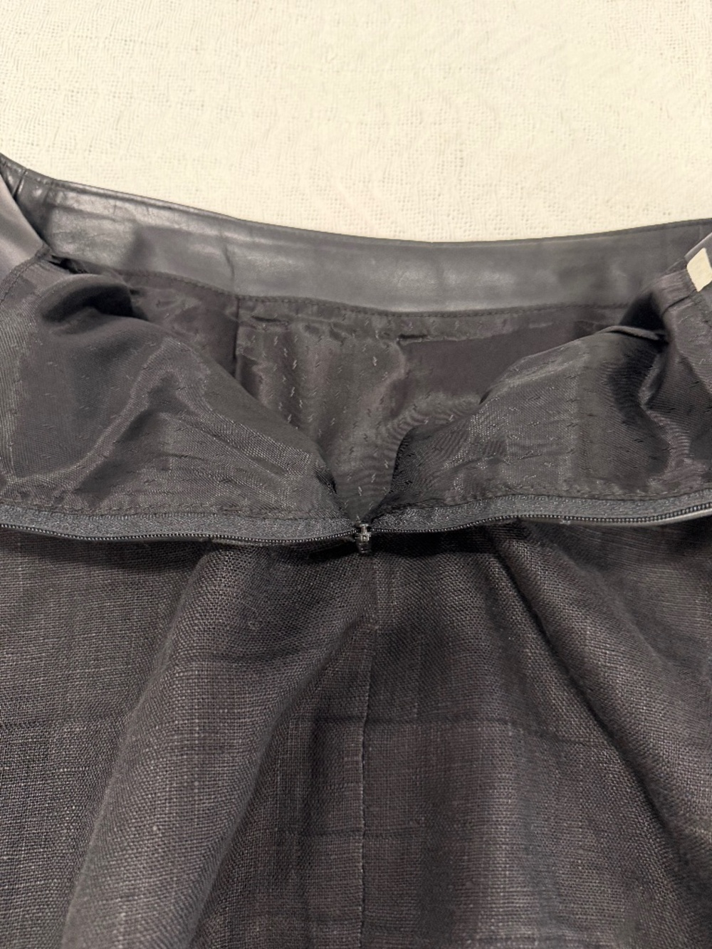 Skirt with Leather Top Portion